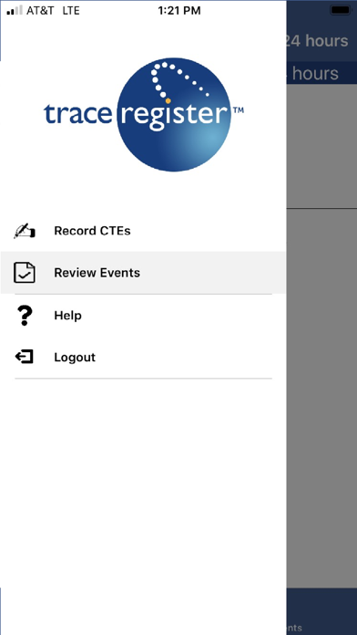 Trace Register CTE App screenshot 2