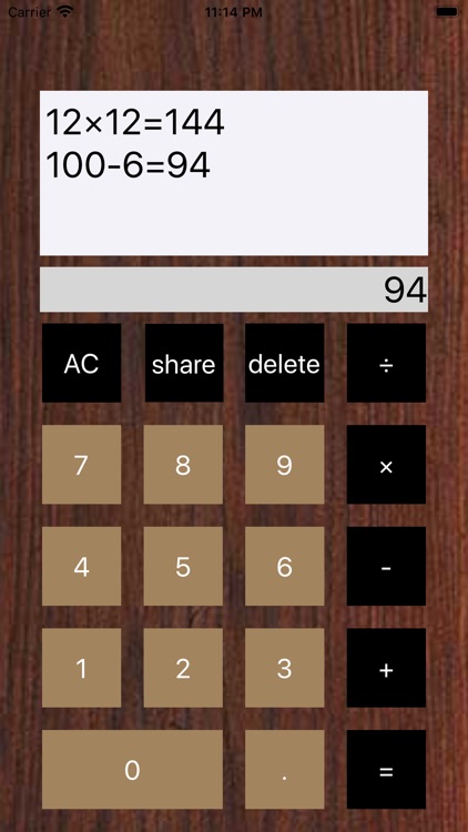 Calculator with history.