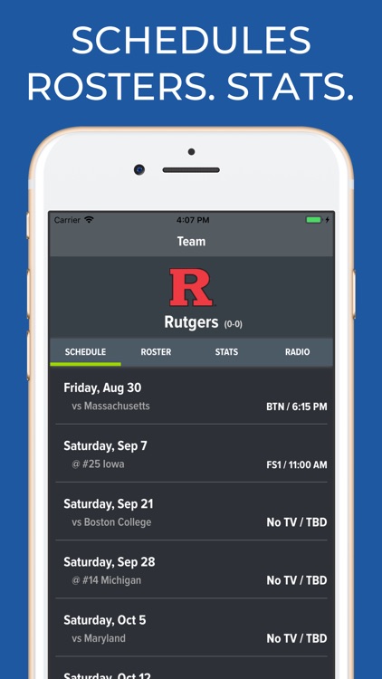 Rutgers Football Schedules