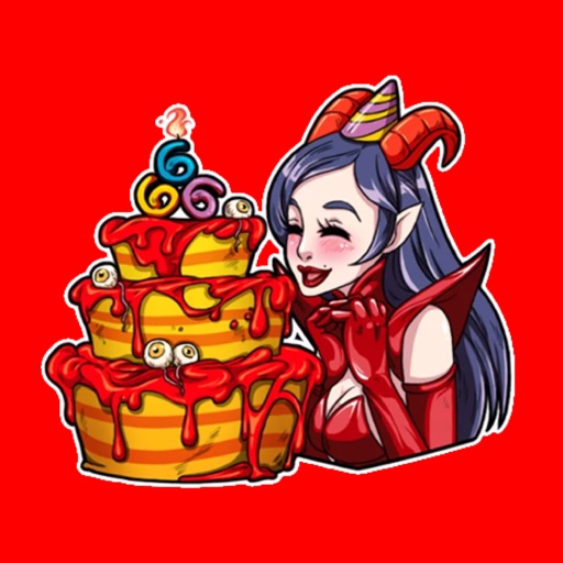 Miss Devil Hallowen Stickers icon