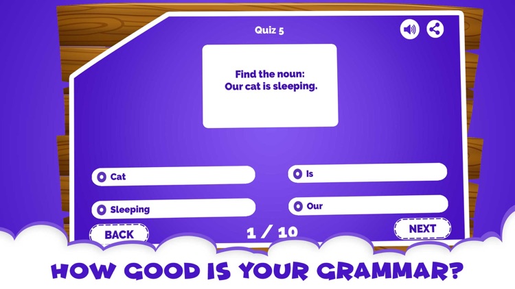 English Grammar Noun Quiz Game