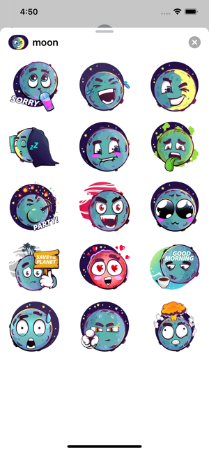 Moon stickers for iMessage