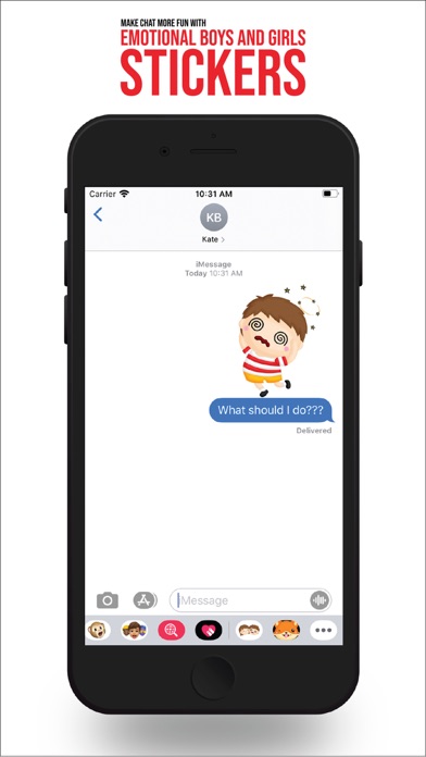 Boy and Girl Emotions Stickers screenshot 2