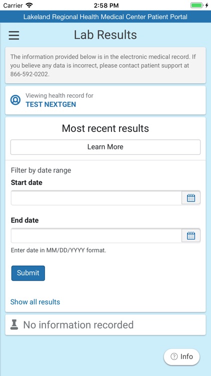 LRHMC Patient Portal