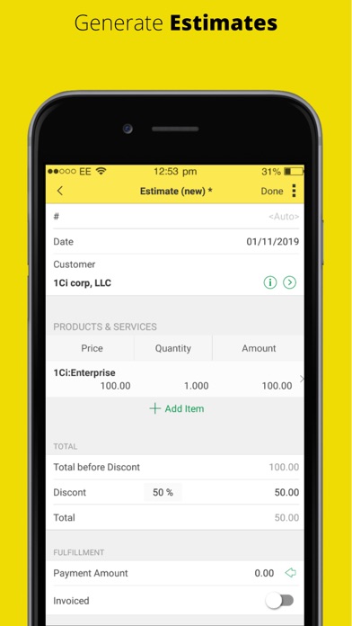 How to cancel & delete 1C:Invoice for Small Business from iphone & ipad 4