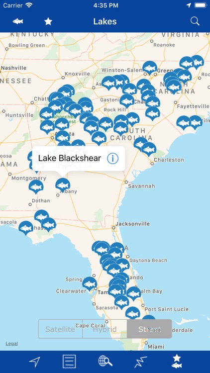 Florida, Georgia, NC, SC Lakes