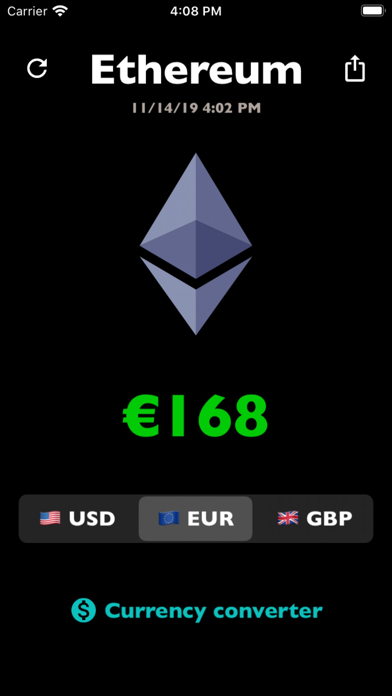 Ethereum price ETH rate live screenshot 2