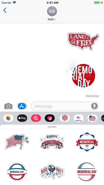 Happy Memorial Day Stickers IM