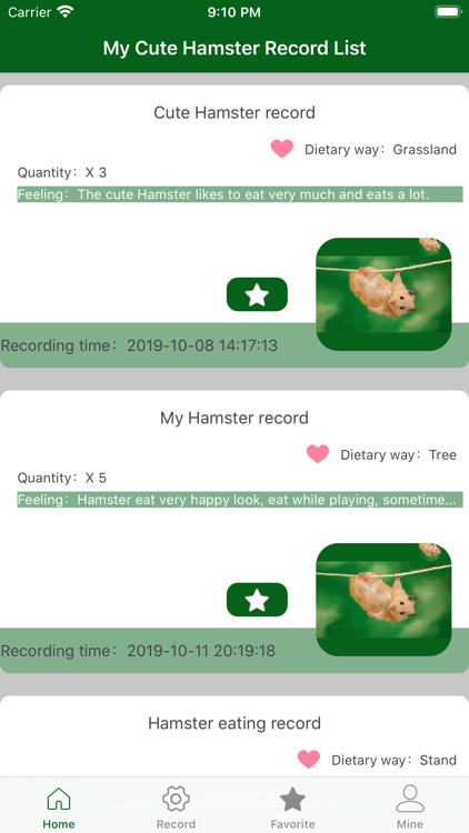 My Cute Hamster Record Tool