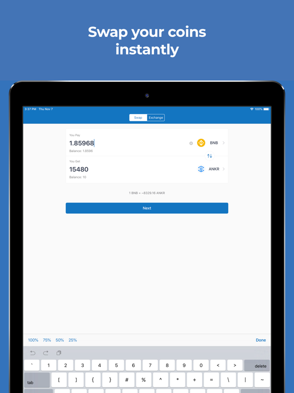 Trust Crypto & Bitcoin Wallet App voor iPhone, iPad en