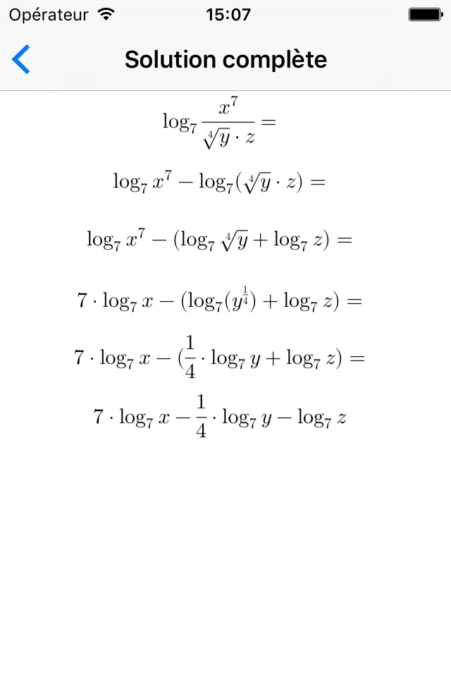 Logarithms screenshot 2