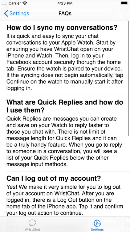 WristChat for Facebook screenshot-6