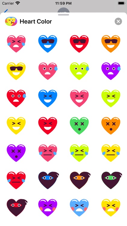 Heart Face Multicolor Stickers screenshot-4