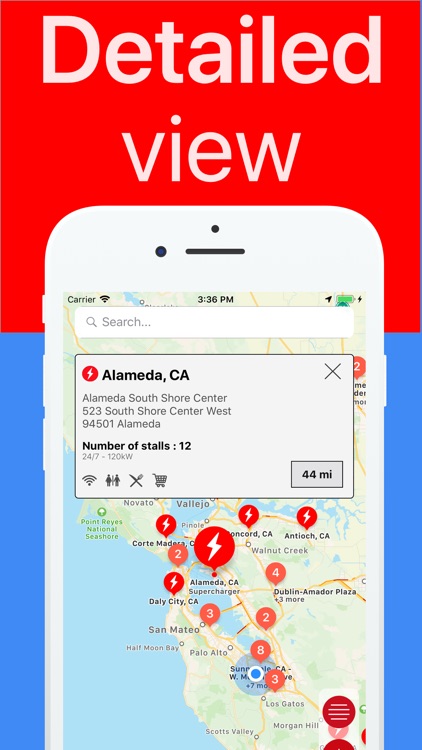 Supercharger map for Tesla