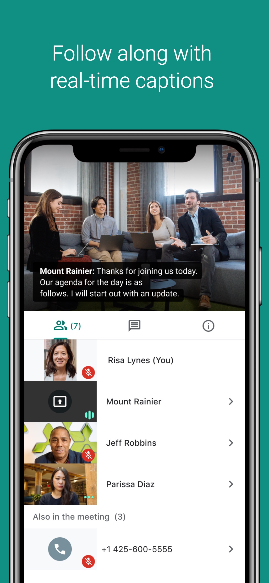 Screenshot do app Google Meet