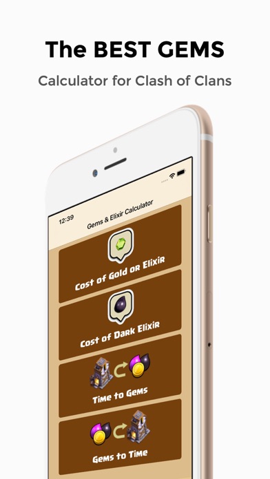 Gems Calc for "Clash of Clans" screenshot
