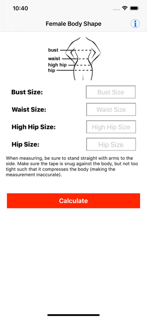 Female Body Shapes Calculation