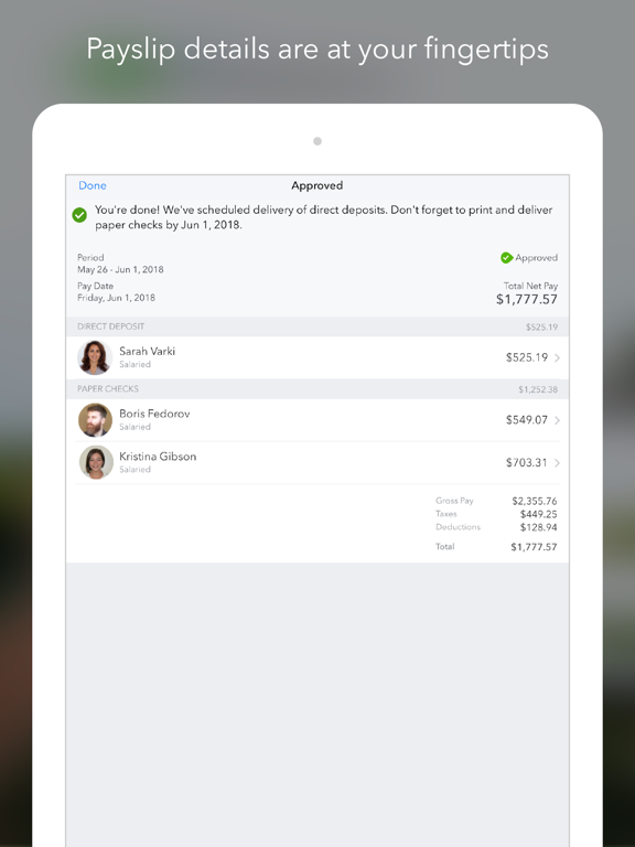 QuickBooks Payroll iPad QuickBooks Payroll iPad