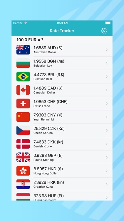 Rate Tracker - Real-Time