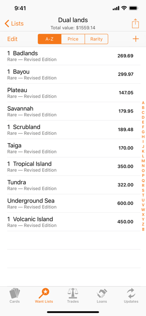 mtg trading app iphone