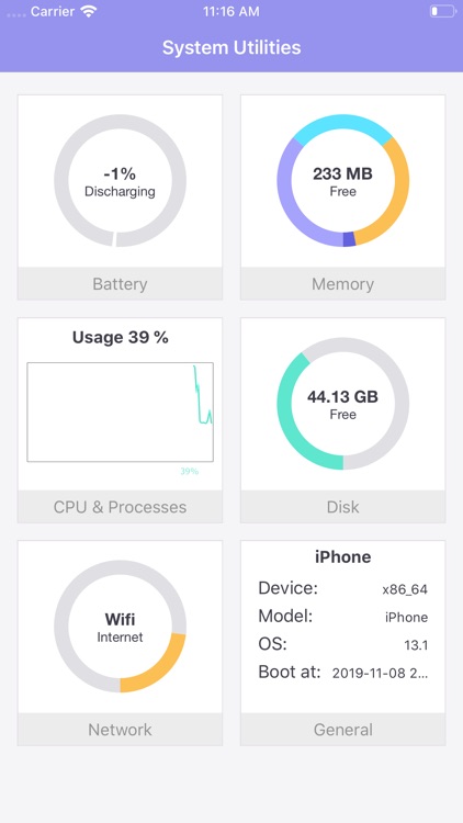 System Utilities Dashboard