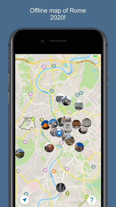 Рим 2016 — офлайн карта с самыми интересными местами Рима (Италия)! Screenshot 1