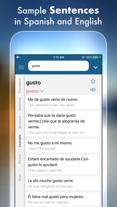 Spanish Plus Dict & Translator Screenshot