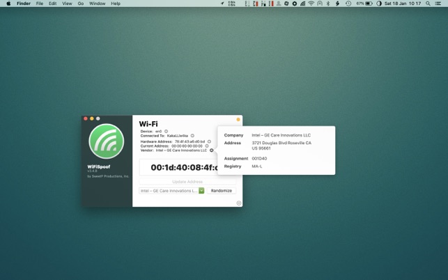 Wifispoof mac