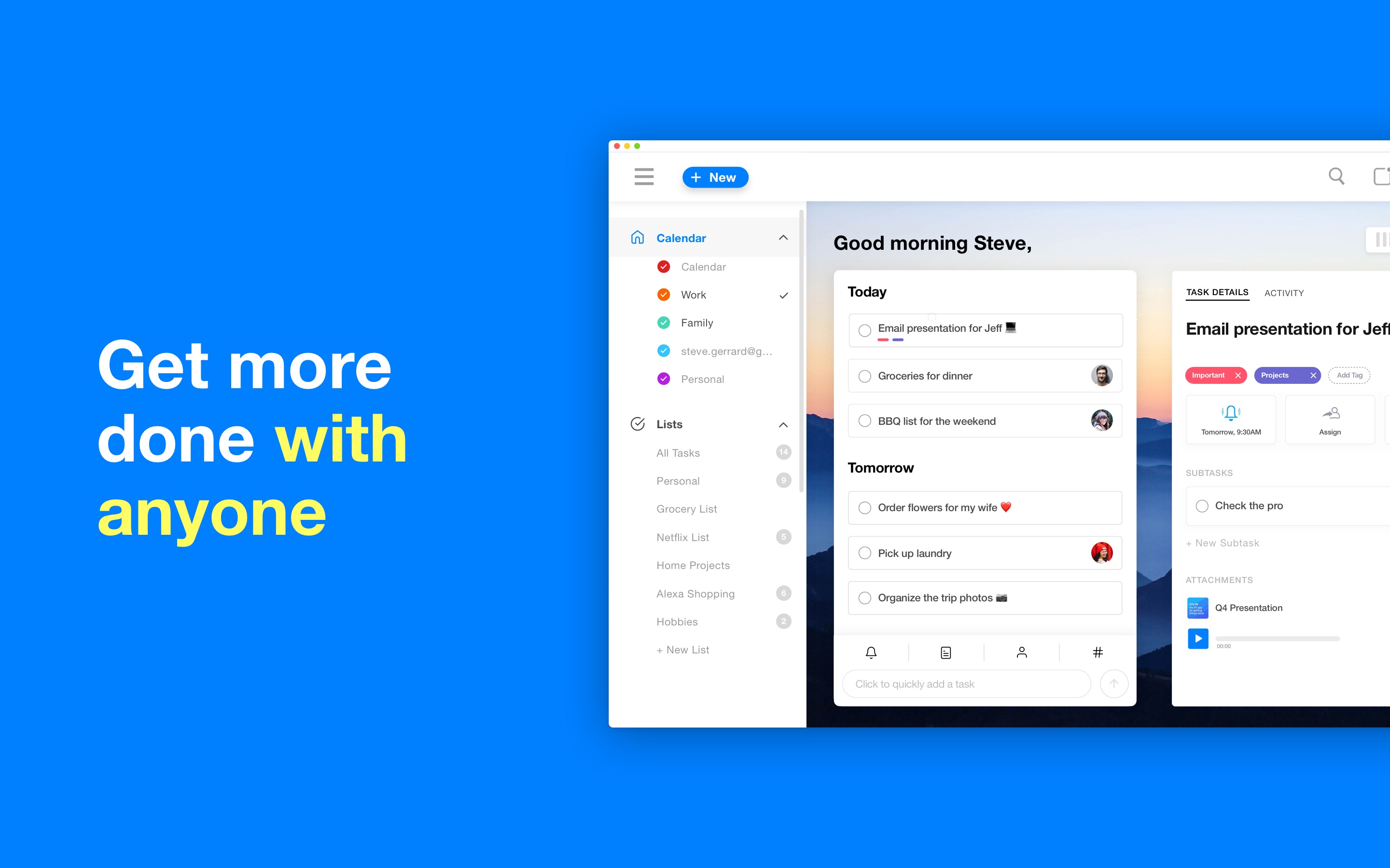 Screenshot do app Any.do To-do list & Calendar