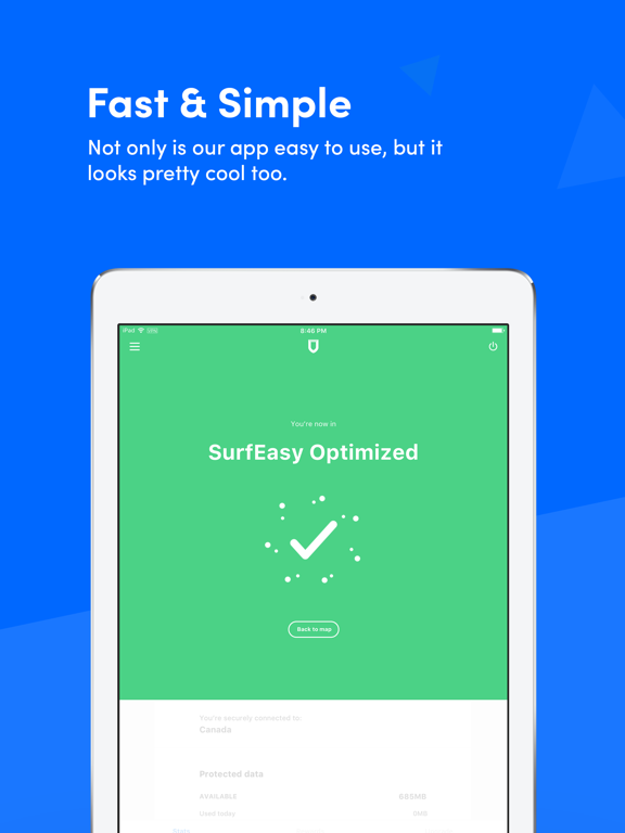 SurfEasy VPN for iPhone and iPad - Unblock sites,  Wi-Fi Security and Privacy Protection screenshot