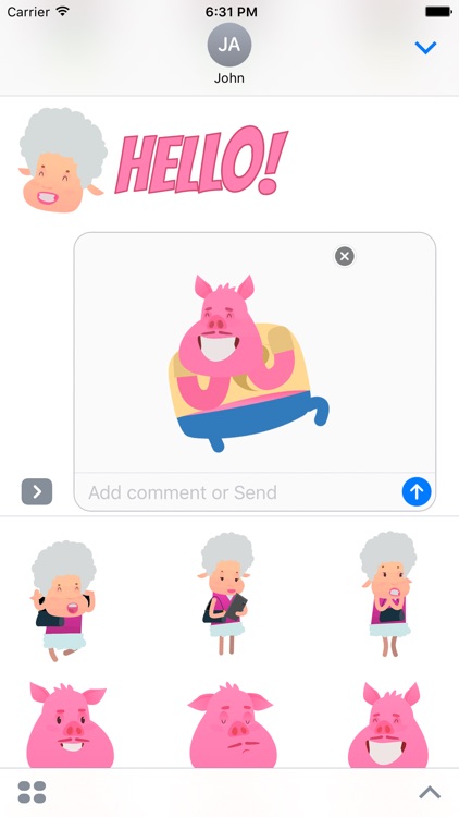 Pig and Sheep Animated Sticker screenshot-3