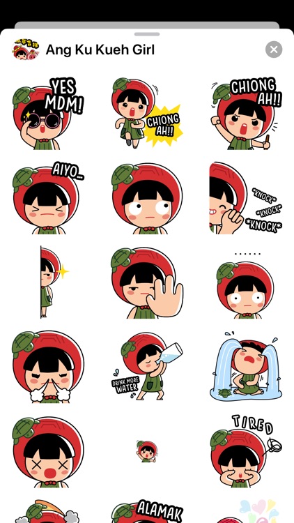 Ang Ku Kueh Girl Stickers