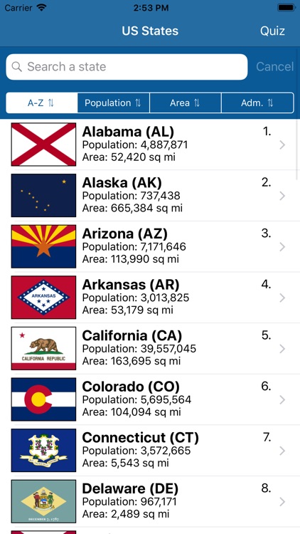 US States Flags Seals Quiz