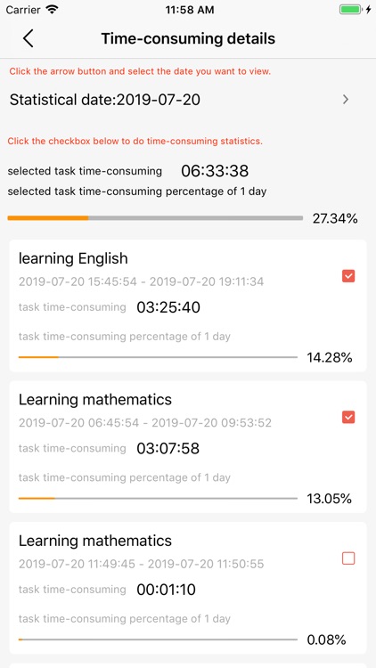 Time-consuming statistics tool screenshot-4