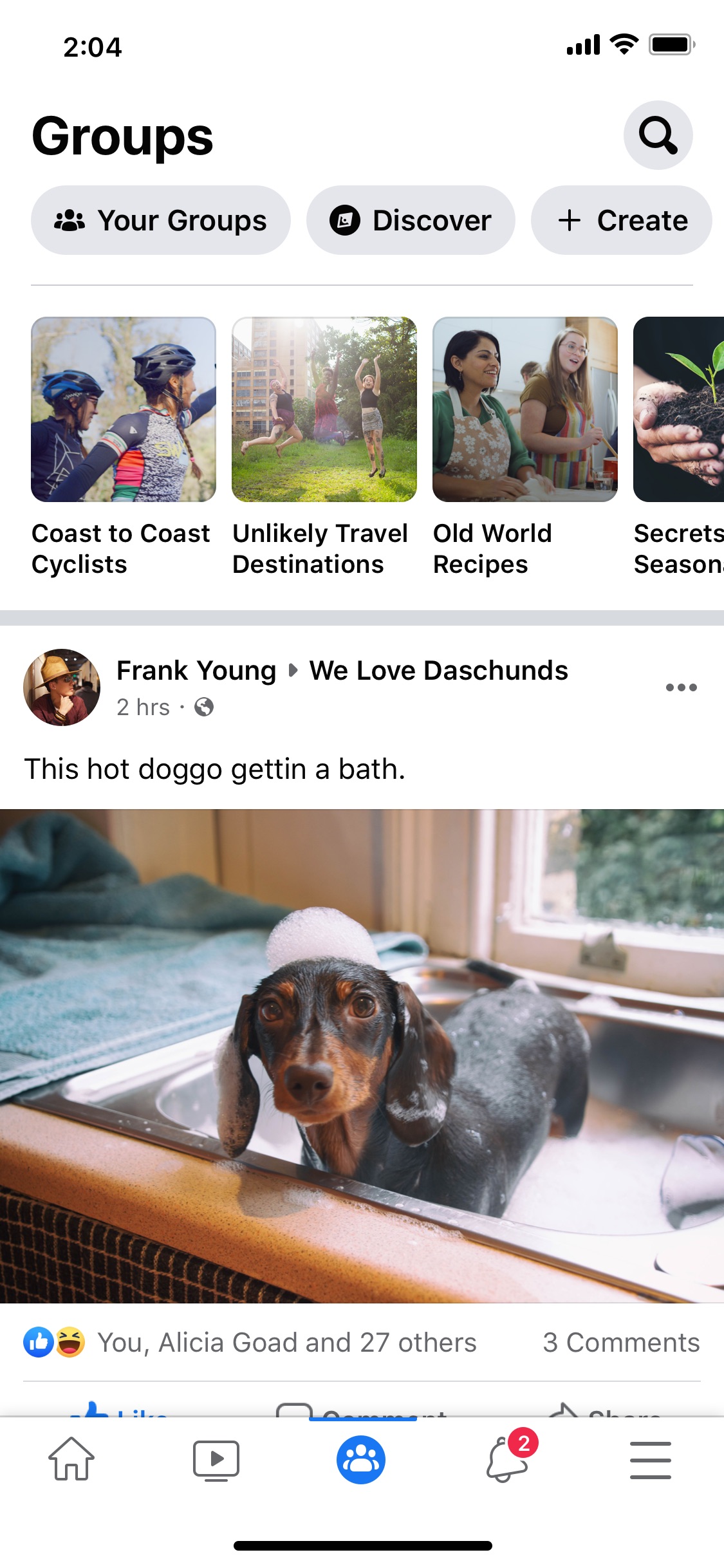 Screenshot do app Facebook