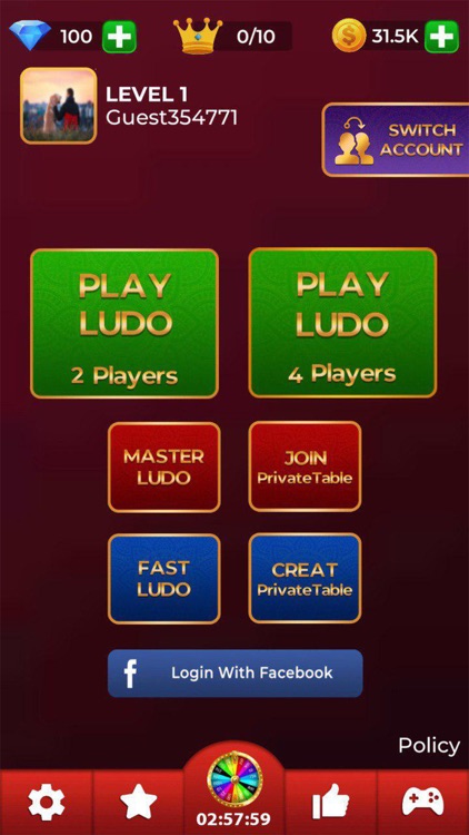 Ludo game in 2 players, Ludo 2 players