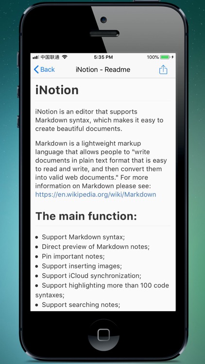 iNotion - Markdown Notebook