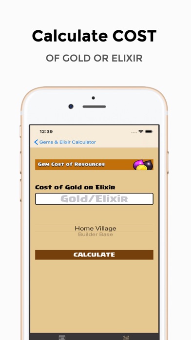 Gems Calc for "Clash of Clans" screenshot