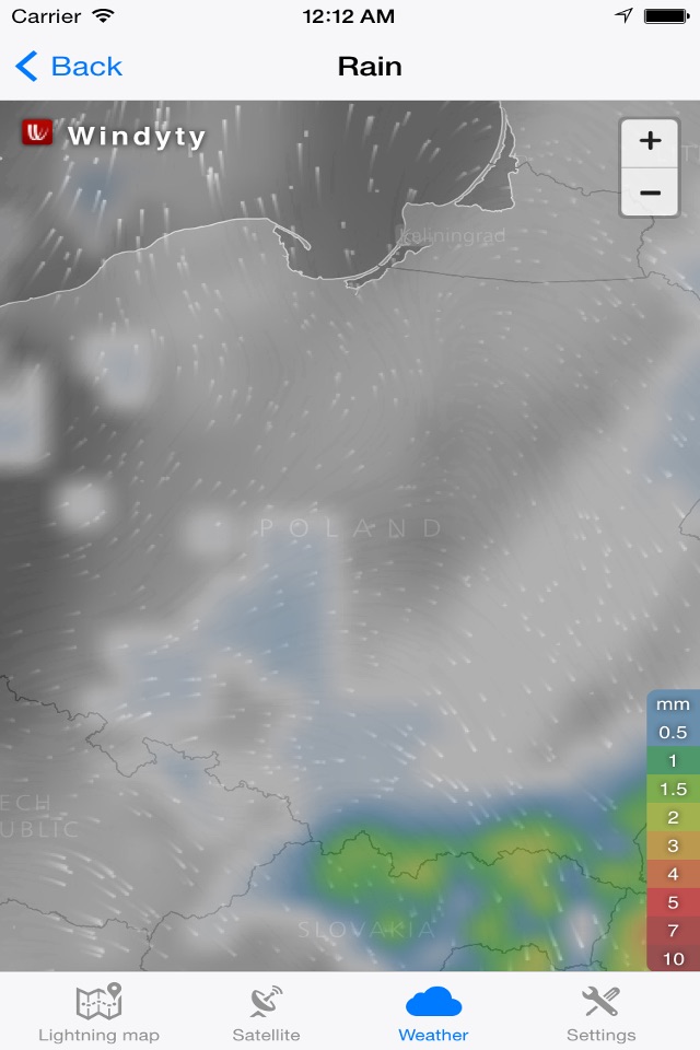 Burzowo.info - lightning map screenshot 2