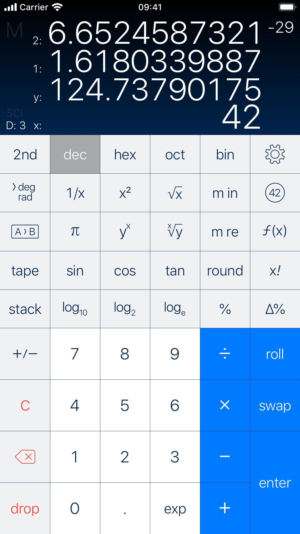 Screenshot do app PCalc