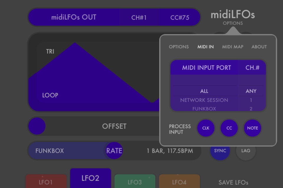 midiLFOs - midi modulator screenshot 2