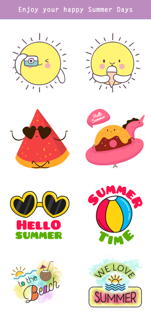 Summer & Vacation Cute Sticker(圖5)-速報App