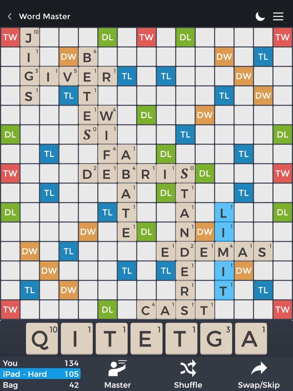 Word Master - The most practical scrabble-like board game screenshot