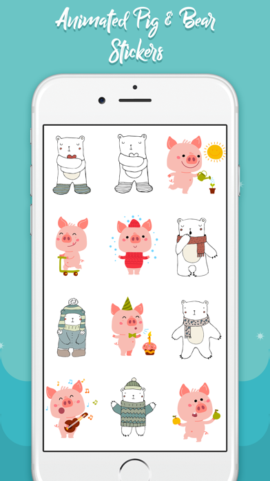Animated Pig & Bear Emoji screenshot 3