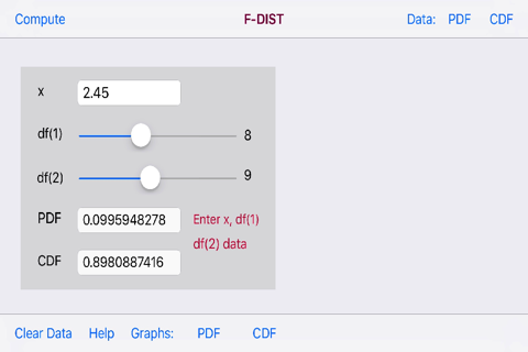 F-Distribution Function screenshot 3