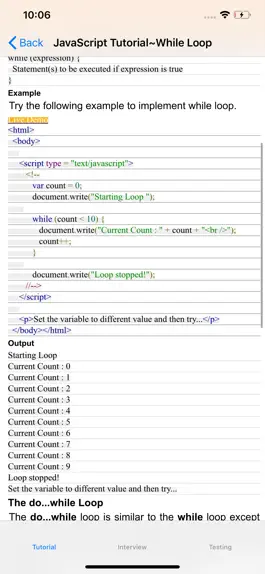 Game screenshot Tutorial for Java Script apk