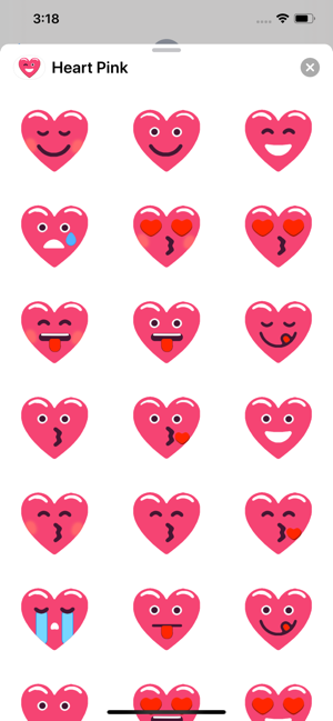 Heart Pink Love Emoji Stickers