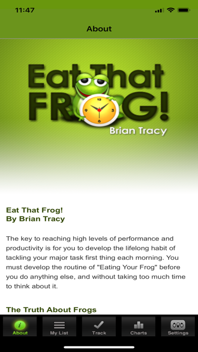 How to cancel & delete Brian Tracy's, Eat That Frog!  Daily Goals, Motivation, Productivity, Effectiveness & Focus! from iphone & ipad 1