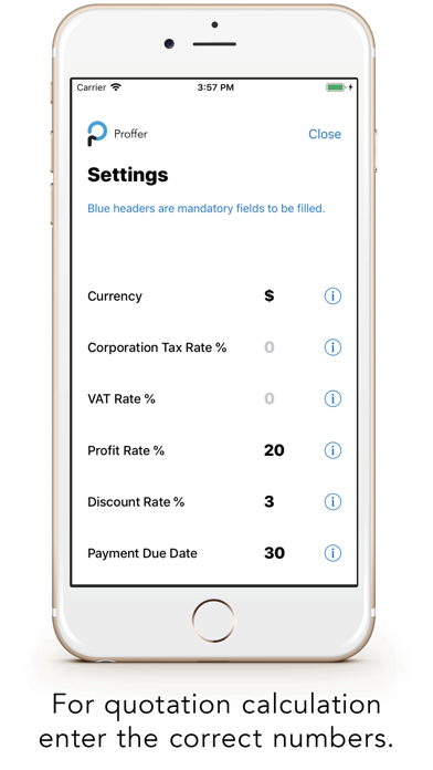 How to cancel & delete Proffer - Quotation Calculator from iphone & ipad 2