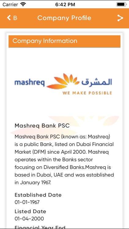 Mashreq Investor Relations App